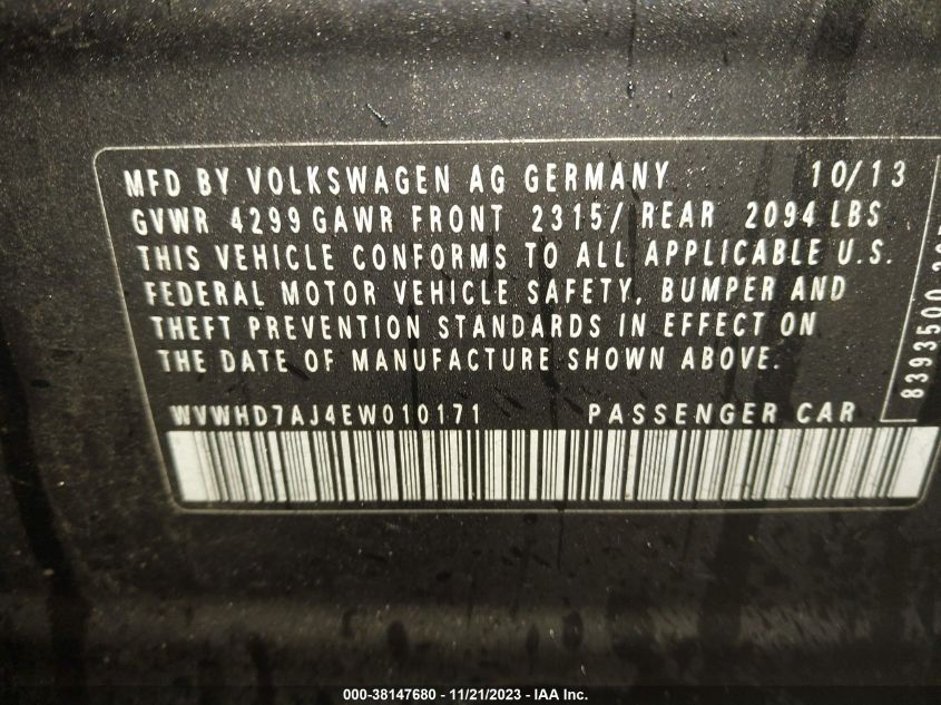 2014 VOLKSWAGEN GTI WOLFSBURG - WVWHD7AJ4EW010171