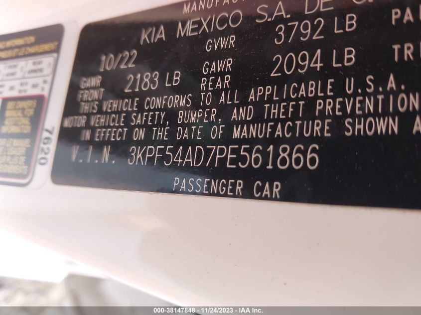 2023 KIA FORTE GT LINE - 3KPF54AD7PE561866