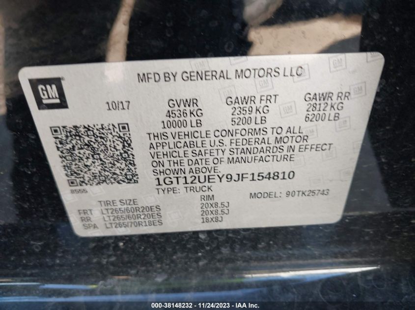 2018 GMC SIERRA 2500HD DENALI - 1GT12UEY9JF154810