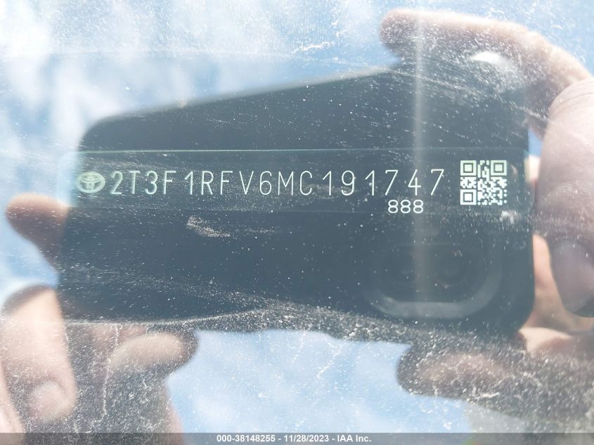 2021 TOYOTA RAV4 LE - 2T3F1RFV6MC191747