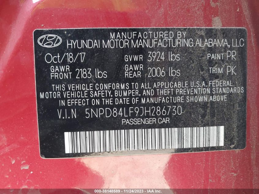 2018 HYUNDAI ELANTRA VALUE EDITION - 5NPD84LF9JH286730
