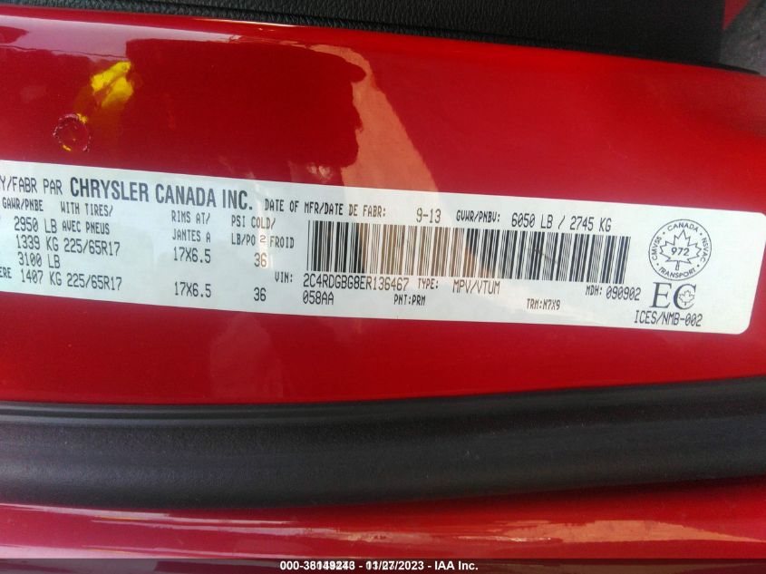2014 DODGE GRAND CARAVAN - 2C4RDGBG8ER136467