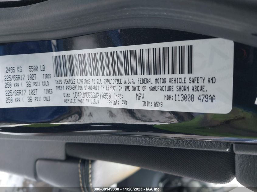 2016 JEEP CHEROKEE LATITUDE - 1C4PJMCB5GW210990