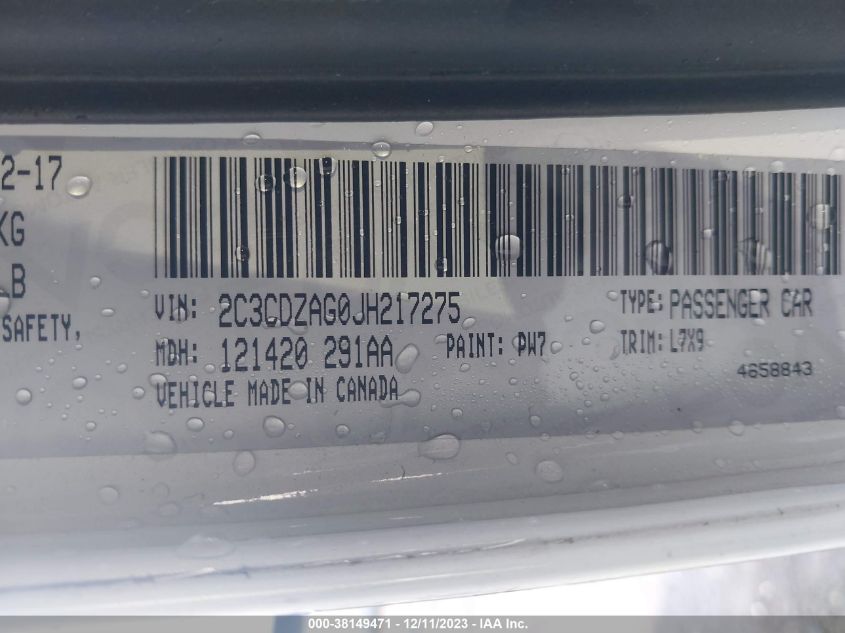 2018 DODGE CHALLENGER SXT - 2C3CDZAG0JH217275