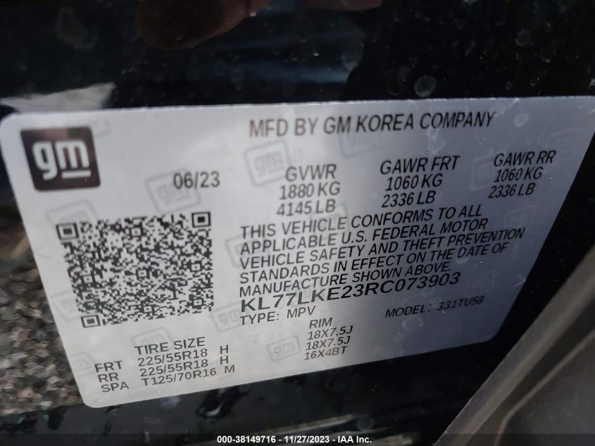 2024 CHEVROLET TRAX ACTIV - KL77LKE23RC073903