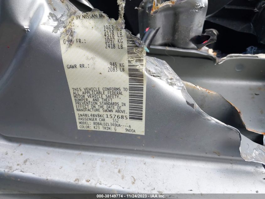 2019 NISSAN ALTIMA S - 1N4BL4BV8KC157685