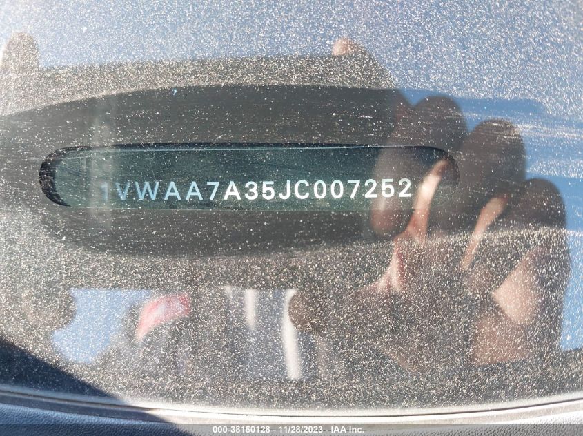 VIN 1VWAA7A35JC007252 2018 VOLKSWAGEN PASSAT 2.0T R-LINE/2.0T S