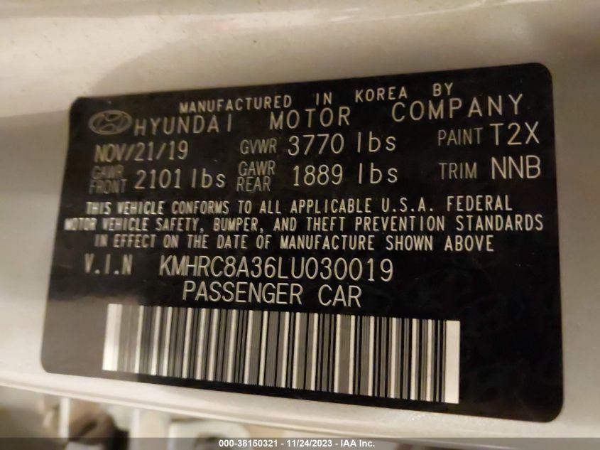 2020 HYUNDAI VENUE SEL - KMHRC8A36LU030019