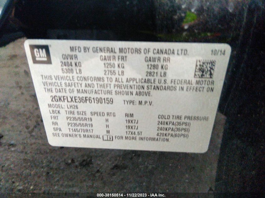 2015 GMC TERRAIN SLT-1 - 2GKFLXE36F6190159