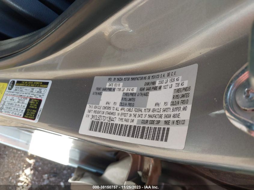 2016 TOYOTA IA - 3MYDLBZV7GY135447