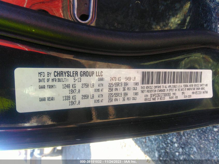 2013 DODGE JOURNEY SXT - 3C4PDCBG1DT660393