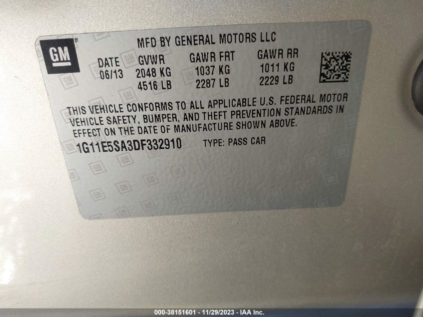 2013 CHEVROLET MALIBU 2LT - 1G11E5SA3DF332910