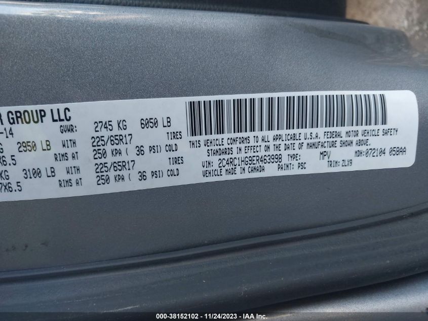 2014 CHRYSLER TOWN & COUNTRY S - 2C4RC1HG9ER463998