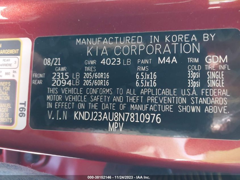 2022 KIA SOUL LX/X LINE/S - KNDJ23AU8N7810976