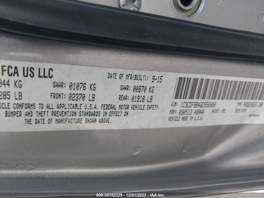 2016 DODGE DART SXT - 1C3CDFBB4GD550909