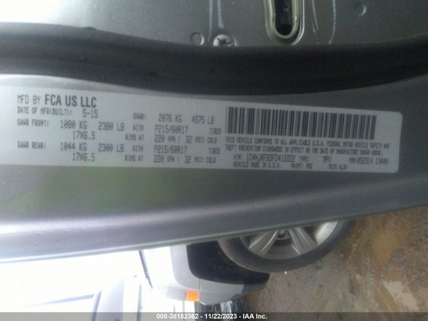 2015 JEEP PATRIOT LATITUDE - 1C4NJRFB3FD412222