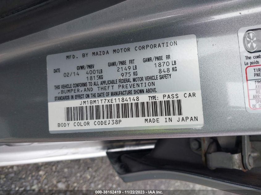 2014 MAZDA MAZDA3 I SV - JM1BM1T7XE1184148