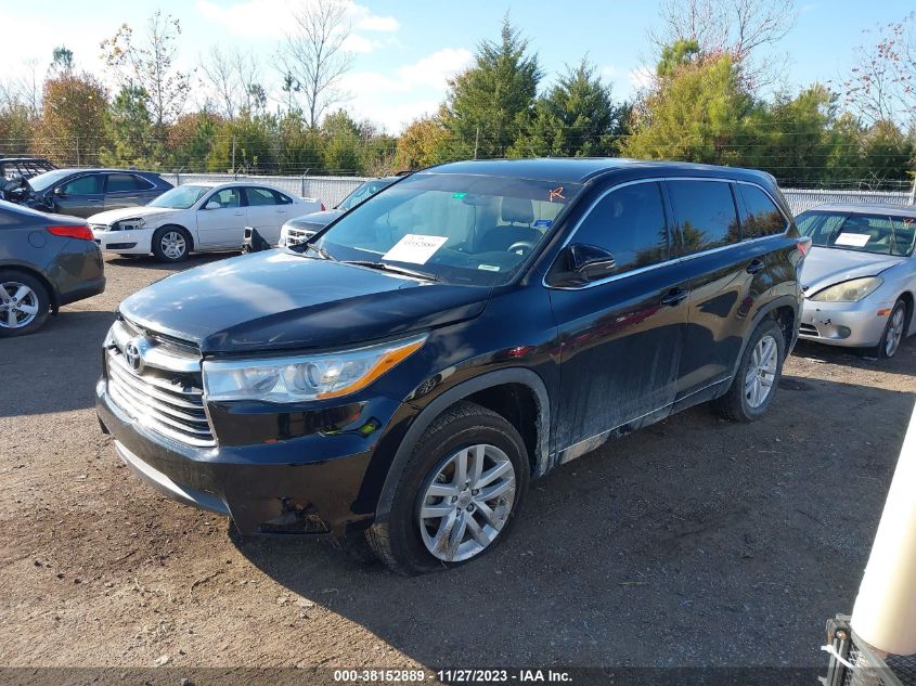 2014 TOYOTA HIGHLANDER LE V6 - 5TDZKRFHXES031280