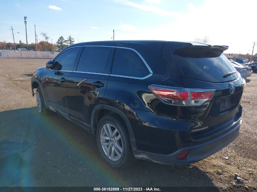 2014 TOYOTA HIGHLANDER LE V6 - 5TDZKRFHXES031280