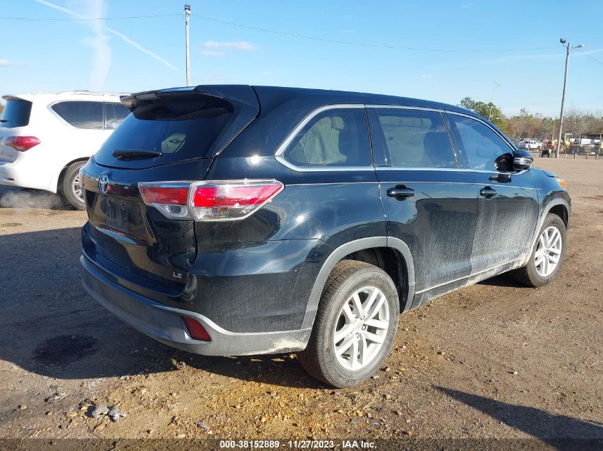 2014 TOYOTA HIGHLANDER LE V6 - 5TDZKRFHXES031280