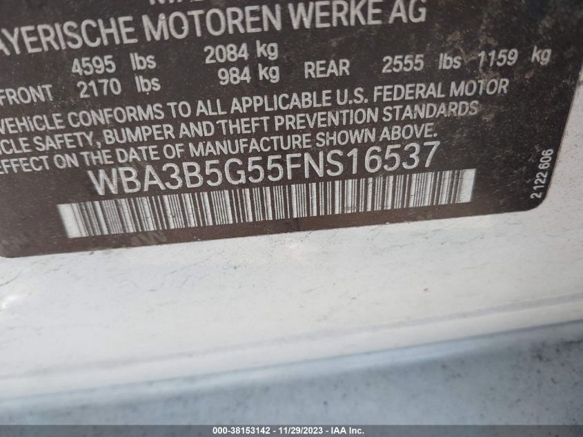 2015 BMW 328I XDRIVE - WBA3B5G55FNS16537