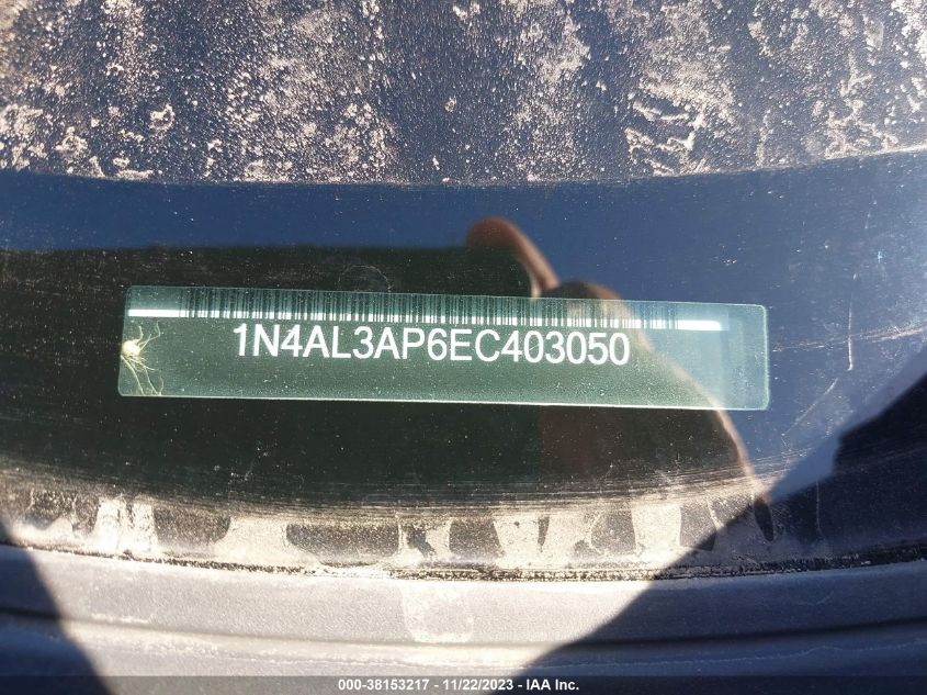 2014 NISSAN ALTIMA 2.5 S - 1N4AL3AP6EC403050