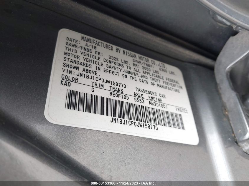 2018 NISSAN ROGUE SPORT S - JN1BJ1CP0JW159770