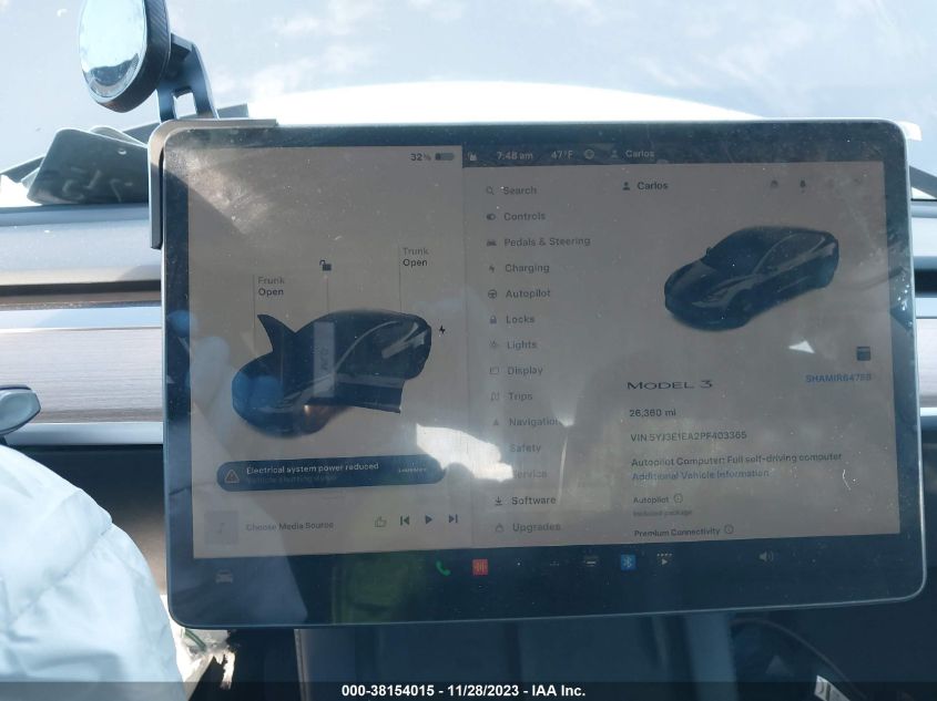 2023 TESLA MODEL 3 REAR-WHEEL DRIVE - 5YJ3E1EA2PF403365