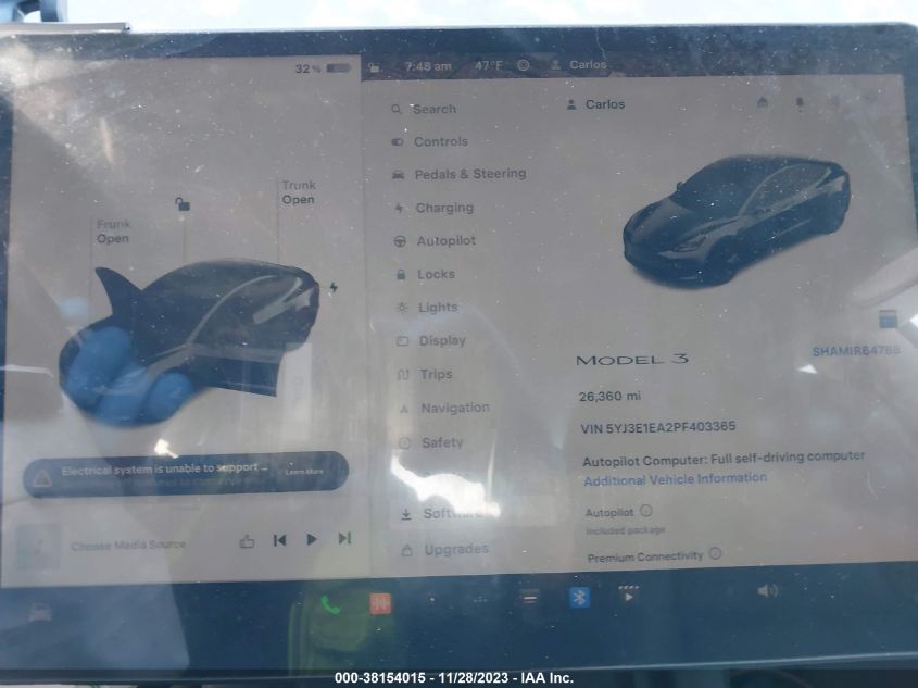 2023 TESLA MODEL 3 REAR-WHEEL DRIVE - 5YJ3E1EA2PF403365