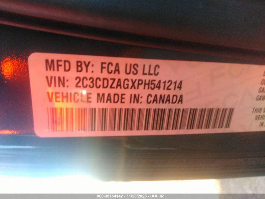 2023 DODGE CHALLENGER SXT - 2C3CDZAGXPH541214