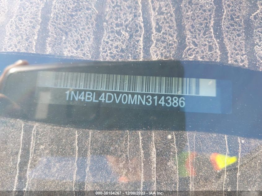 2021 NISSAN ALTIMA SV - 1N4BL4DV0MN314386