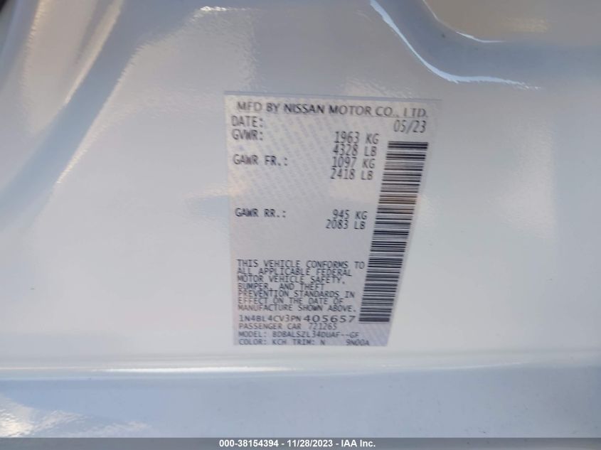 2023 NISSAN ALTIMA SR - 1N4BL4CV3PN405657