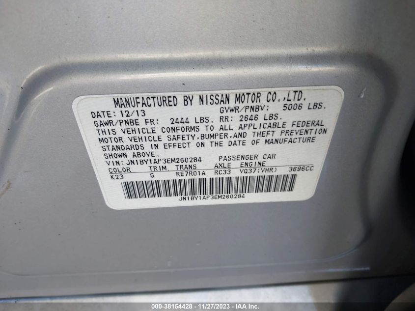 2014 INFINITI Q70 3.7 - JN1BY1AP3EM260284