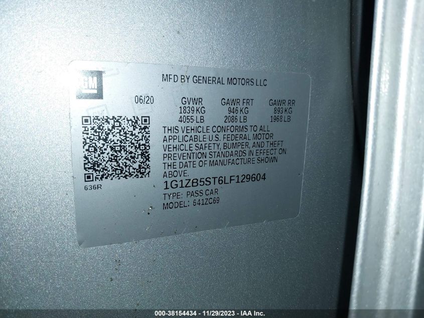 2020 CHEVROLET MALIBU LS - 1G1ZB5ST6LF129604