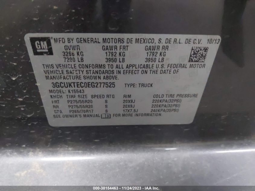 2014 CHEVROLET SILVERADO 1500 HIGH COUNTRY - 3GCUKTEC0EG277525