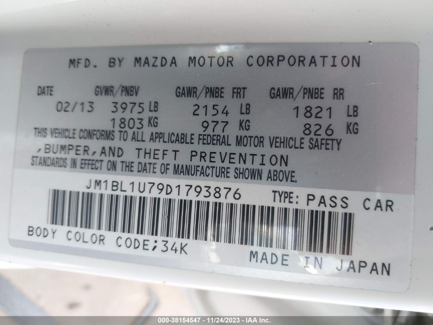 2013 MAZDA MAZDA3 I SPORT - JM1BL1U79D1793876