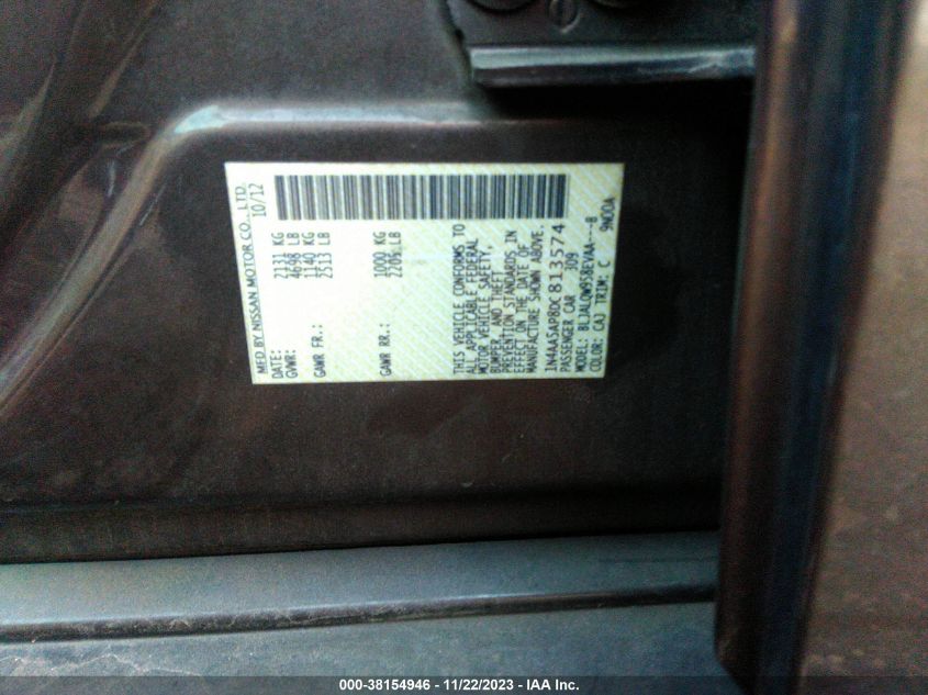 2013 NISSAN MAXIMA 3.5 S - 1N4AA5AP8DC813574