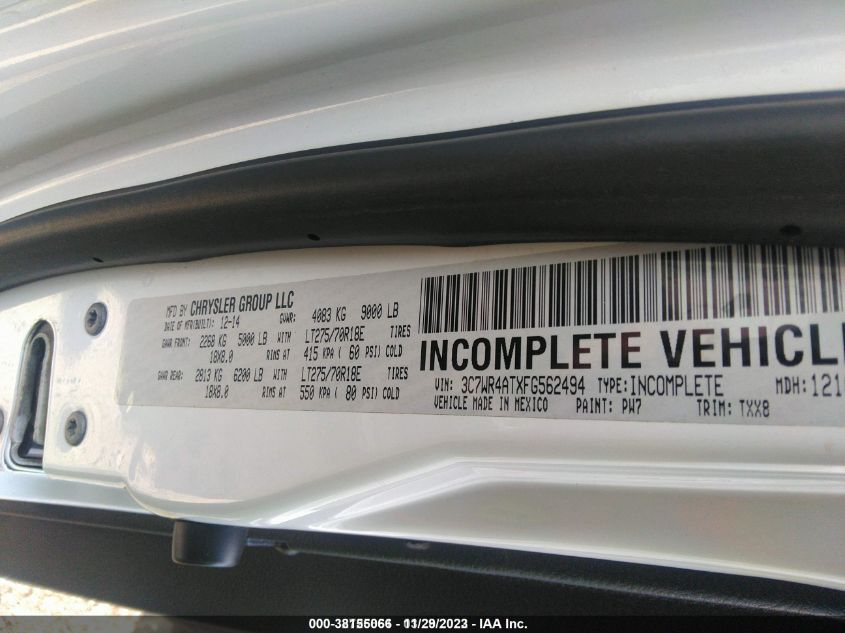 2015 RAM 2500 TRADESMAN - 3C7WR4ATXFG562494