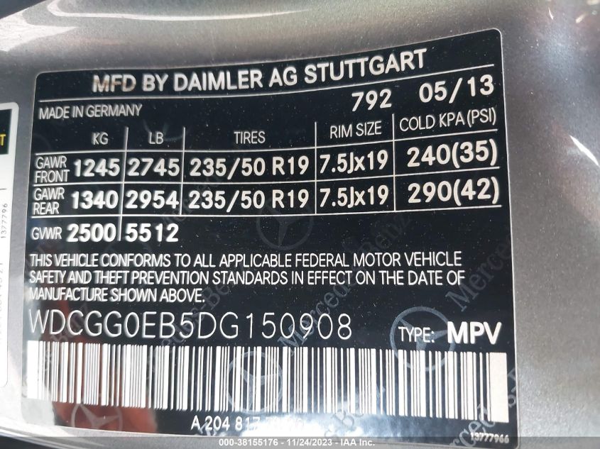 2013 MERCEDES-BENZ GLK 250 BLUETEC - WDCGG0EB5DG150908