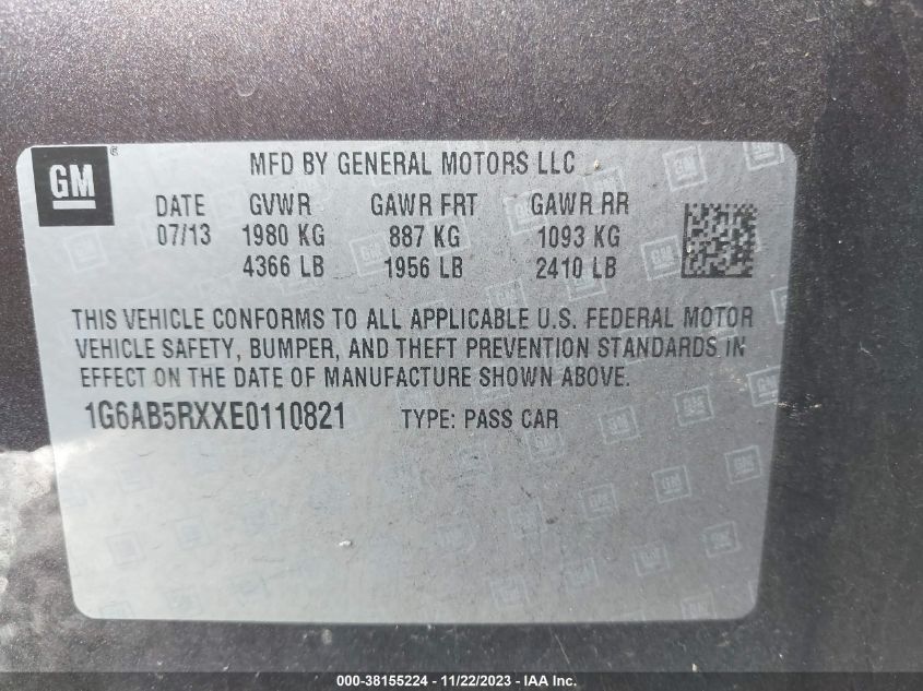 2014 CADILLAC ATS LUXURY - 1G6AB5RXXE0110821