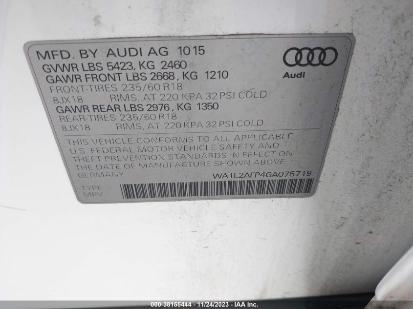 WA1L2AFP4GA075719 2016 AUDI Q5, photo no. 9