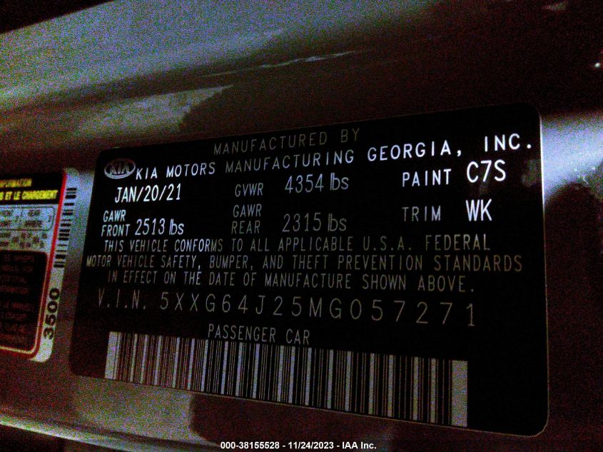 2021 KIA K5 GT LINE - 5XXG64J25MG057271