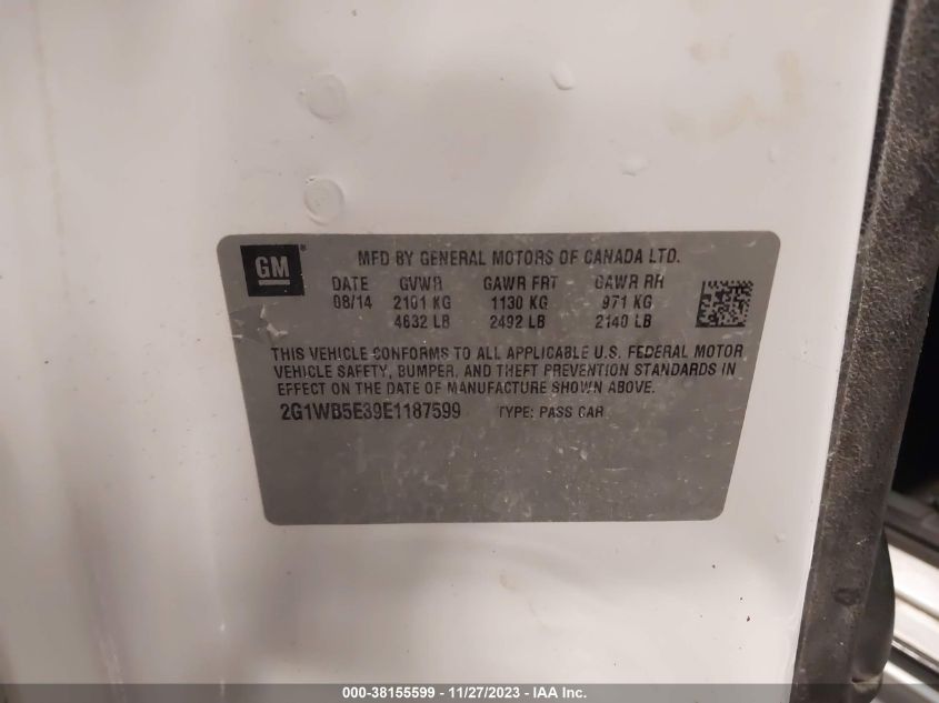 2014 CHEVROLET IMPALA LIMITED LT - 2G1WB5E39E1187599