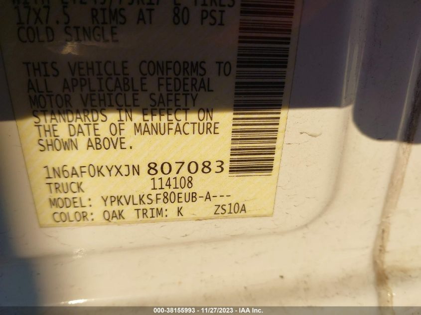 2018 NISSAN NV CARGO NV3500 HD SL V8 - 1N6AF0KYXJN807083
