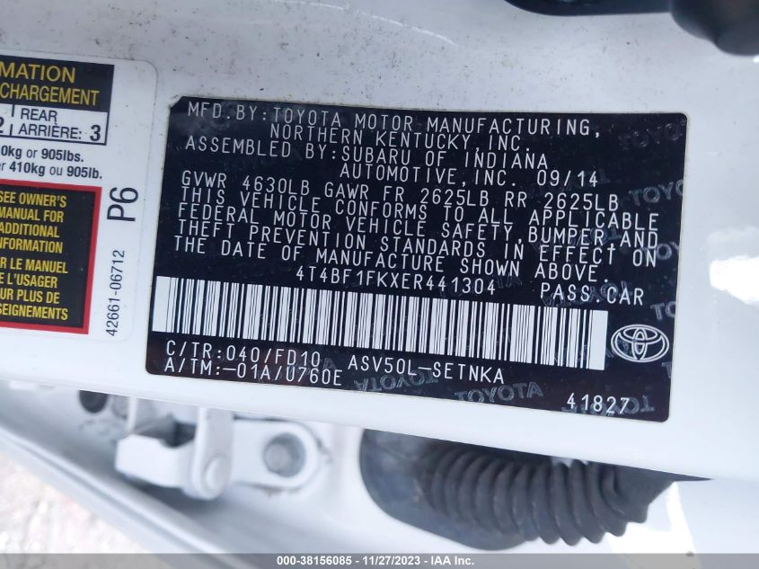 2014 TOYOTA CAMRY LE - 4T4BF1FKXER441304