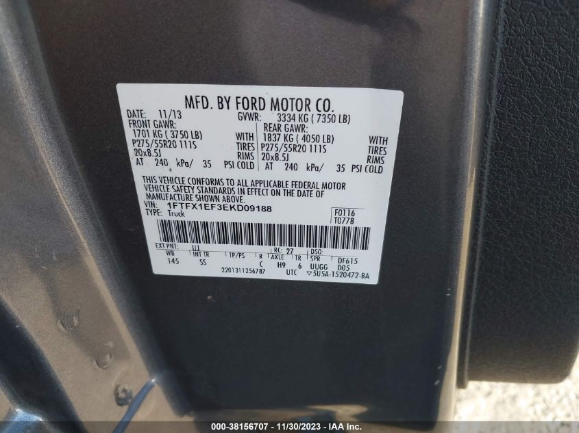 2014 FORD F-150 STX - 1FTFX1EF3EKD09188