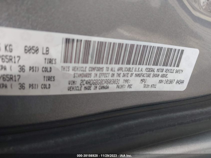 2013 DODGE GRAND CARAVAN SE - 2C4RDGBG8DR603031