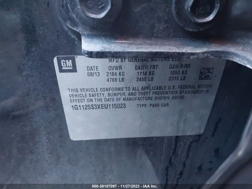 2014 CHEVROLET IMPALA 2LT - 1G1125S3XEU115023