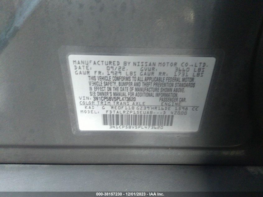 2023 NISSAN KICKS S - 3N1CP5BV5PL473620
