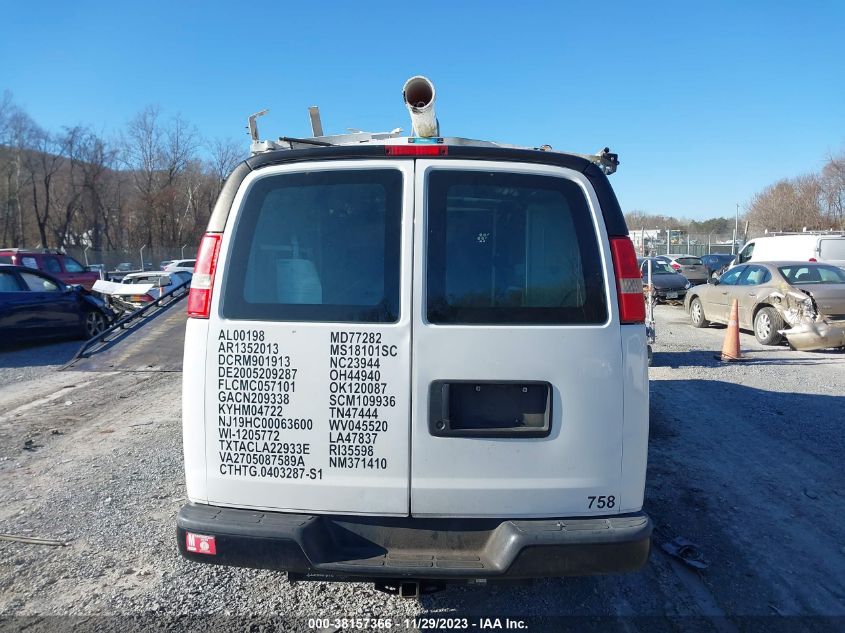 2015 CHEVROLET EXPRESS 2500 WORK VAN 1GCWGFCF1F1277574
